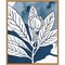 Indigo Blooms IV by Wild Apple Portfolio 16-in. W x 20-in. H. Canvas Wall Art Print Framed in Natural